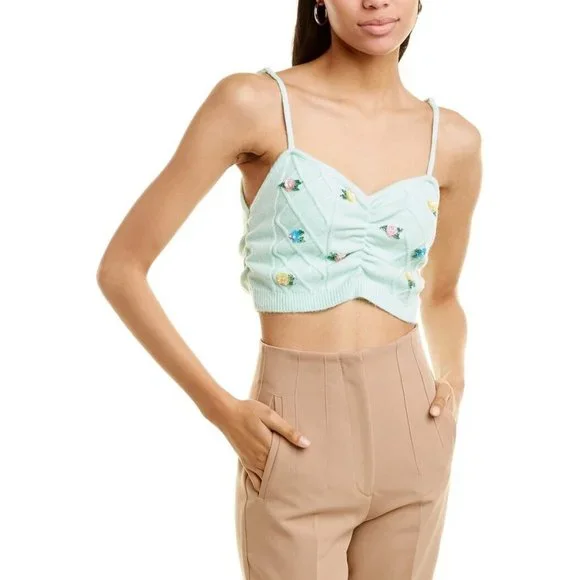 For Love & Lemons Sutton Floral Embroidered Knit Cami - Picture 6 of 8